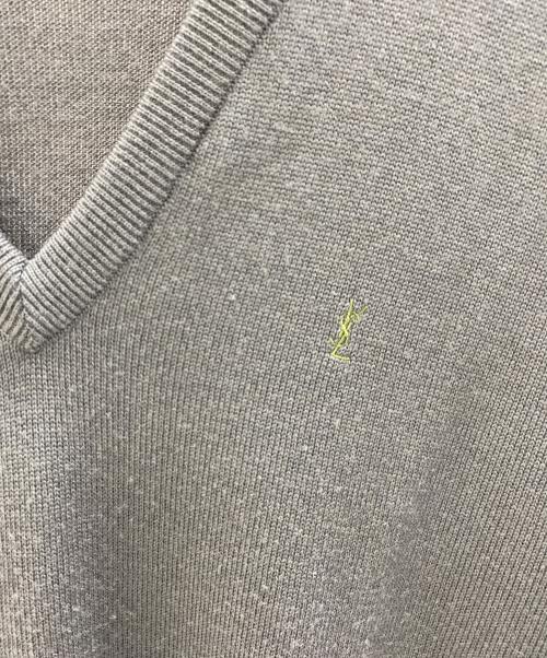 Yves Saint Laurent（イヴサンローラン）Yves Saint Laurent (イヴサンローラン) Vネックニット グリーン サイズ:Lの古着・服飾アイテム