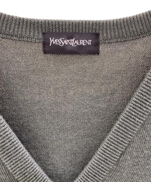 Yves Saint Laurent（イヴサンローラン）Yves Saint Laurent (イヴサンローラン) Vネックニット グリーン サイズ:Lの古着・服飾アイテム