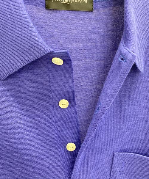 Yves Saint Laurent（イヴサンローラン）Yves Saint Laurent (イヴサンローラン) ニットポロシャツ ブルー サイズ:MAの古着・服飾アイテム