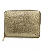 CELINEセリーヌ）の古着「コンパクト ジップ ウォレット」｜ゴールドカラー