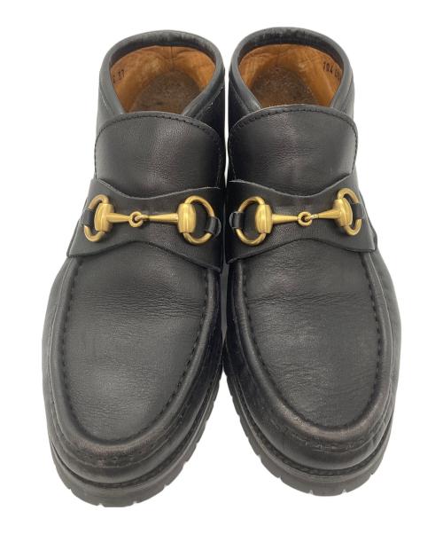 GUCCI（グッチ）GUCCI (グッチ) ホースビットモカシンブーツ ブラック サイズ:37の古着・服飾アイテム