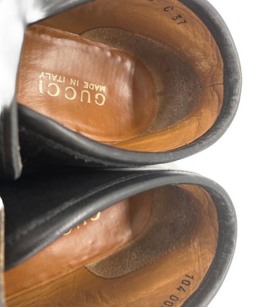 GUCCI（グッチ）GUCCI (グッチ) ホースビットモカシンブーツ ブラック サイズ:37の古着・服飾アイテム