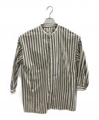 休日と詩キュウジツトウタ）の古着「シャツワンピース」｜ホワイト×グレー