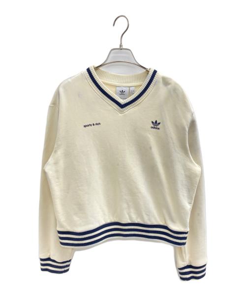 adidas（アディダス）adidas (アディダス) sport&rich スウェット クリームホワイト サイズ:SIZE Mの古着・服飾アイテム