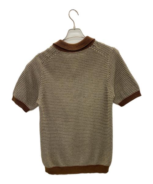 TOMORROW LAND tricot（トゥモローランド トリコ）TOMORROW LAND tricot (トゥモローランド トリコ) マーセライズドコットン スキッパーニットポロ ブラウン サイズ:Sの古着・服飾アイテム