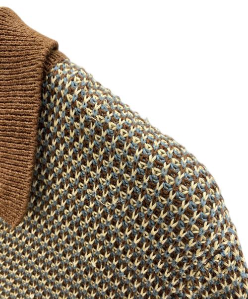 TOMORROW LAND tricot（トゥモローランド トリコ）TOMORROW LAND tricot (トゥモローランド トリコ) マーセライズドコットン スキッパーニットポロ ブラウン サイズ:Sの古着・服飾アイテム