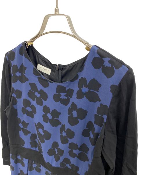 DRIES VAN NOTEN（ドリスヴァンノッテン）DRIES VAN NOTEN (ドリスヴァンノッテン) 長袖ワンピース ブルー×ブラック サイズ:SIZE 36の古着・服飾アイテム