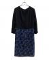 DRIES VAN NOTEN (ドリスヴァンノッテン) 長袖ワンピース ブルー×ブラック サイズ:SIZE 36：6000円