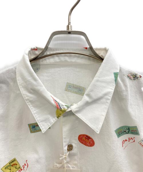 PAPAS（パパス）PAPAS (パパス) 半袖シャツ ホワイト サイズ:SIZE L 未使用品の古着・服飾アイテム
