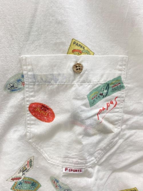 PAPAS（パパス）PAPAS (パパス) 半袖シャツ ホワイト サイズ:SIZE L 未使用品の古着・服飾アイテム