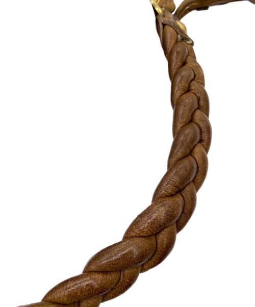 MIU MIU（ミュウミュウ）MIU MIU (ミュウミュウ) マテラッセ ブラウン×ゴールドの古着・服飾アイテム