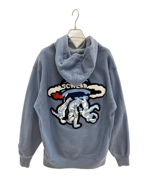 SCWEAR（スクウェア）SCWEAR (スクウェア) 裏起毛フーディーパーカー スカイブルー サイズ:Mの古着・服飾アイテム