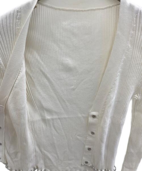 Diagram（ダイアグラム）Diagram (ダイアグラム) 薄手カーディガン ホワイト サイズ:36の古着・服飾アイテム