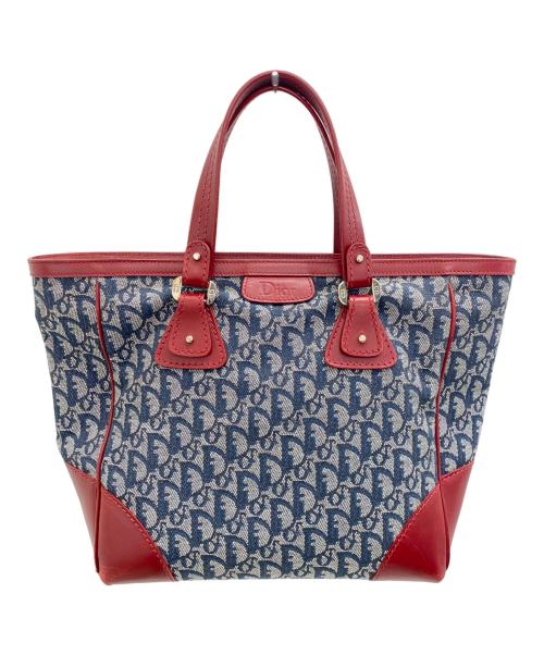 Christian Dior（クリスチャン ディオール）Christian Dior (クリスチャン ディオール) ハンドバッグ ネイビー×レッドの古着・服飾アイテム