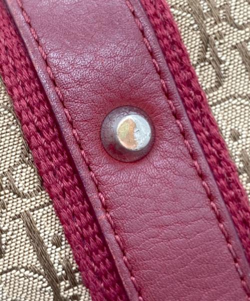 Christian Dior（クリスチャン ディオール）Christian Dior (クリスチャン ディオール) トートバッグ レッド×ゴールドの古着・服飾アイテム