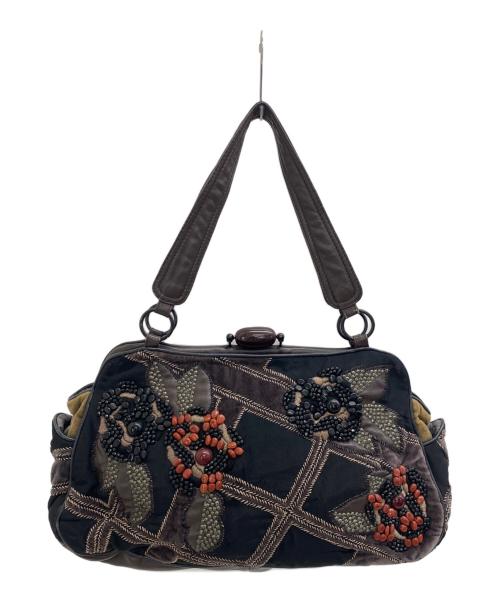 JAMIN PUECH（ジャマンピュエッシュ）JAMIN PUECH (ジャマンピュエッシュ) ハンドバッグ パープル×ブラックの古着・服飾アイテム