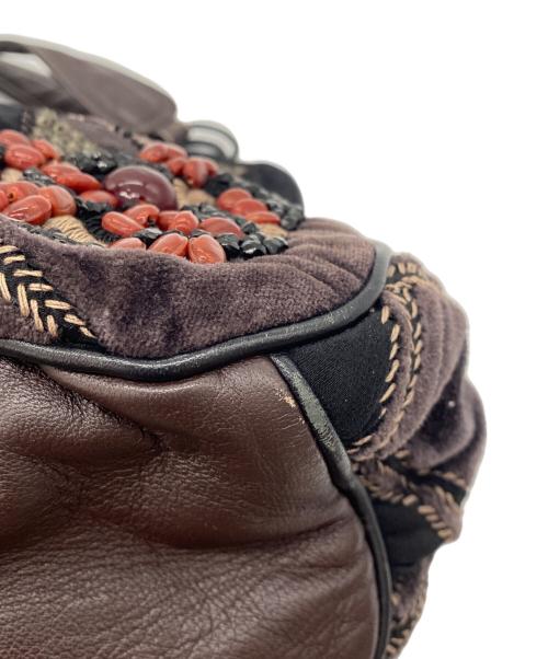 JAMIN PUECH（ジャマンピュエッシュ）JAMIN PUECH (ジャマンピュエッシュ) ハンドバッグ パープル×ブラックの古着・服飾アイテム