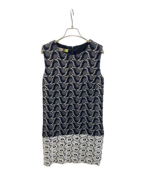 MSGM（エムエスジーエム）MSGM (エムエスジーエム) RAY BEAMSa ノースリーブ・キャミソールワンピース ホワイト×ブラック サイズ:40の古着・服飾アイテム