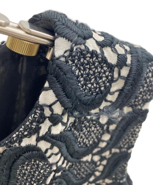 MSGM（エムエスジーエム）MSGM (エムエスジーエム) RAY BEAMSa ノースリーブ・キャミソールワンピース ホワイト×ブラック サイズ:40の古着・服飾アイテム