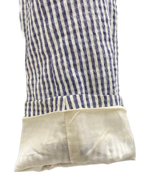 UNIVERSAL LANGUAGE（ユニバーサルランゲージ）UNIVERSAL LANGUAGE (ユニバーサルランゲージ) テーラードジャケット ブルー×ホワイト サイズ:LLの古着・服飾アイテム