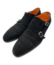 Santoni（サントーニ）の古着「モンクストラップシューズ」｜ブラック