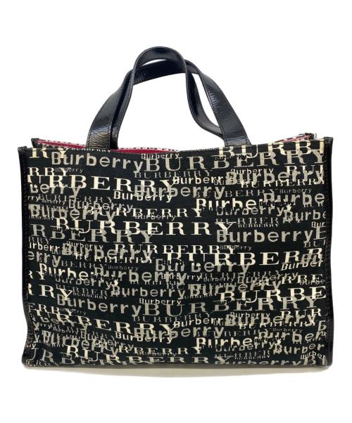 BURBERRY LONDON（バーバリーロンドン）BURBERRY LONDON (バーバリーロンドン) ハンドバッグ ブラック×ピンクの古着・服飾アイテム