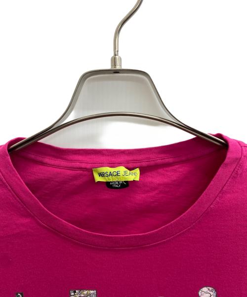 VERSACE JEANS（ヴェルサーチジーンズ）VERSACE JEANS (ヴェルサーチジーンズ) 半袖カットソー ピンク サイズ:Lの古着・服飾アイテム