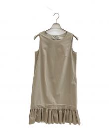 M-premierBLACK（エムプルミエブラック）の古着「ノースリーブ・キャミソールワンピース」｜ベージュ