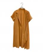 HIROKO KOSHINOヒロコ コシノ）の古着「ドレープコクーンロングベスト」｜オレンジ