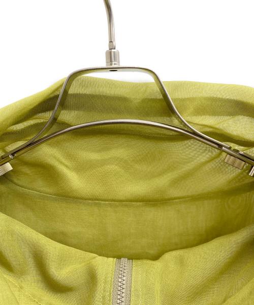 TRUNK HIROKO KOSHINO（トランク ヒロコ コシノ）TRUNK HIROKO KOSHINO (トランク ヒロコ コシノ) ラインアクセントオーガンジーブラウス 黄緑 サイズ:SIZE 38の古着・服飾アイテム