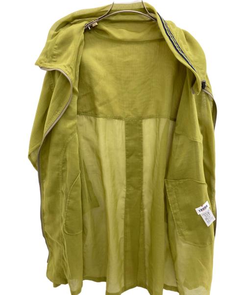 TRUNK HIROKO KOSHINO（トランク ヒロコ コシノ）TRUNK HIROKO KOSHINO (トランク ヒロコ コシノ) ラインアクセントオーガンジーブラウス 黄緑 サイズ:SIZE 38の古着・服飾アイテム