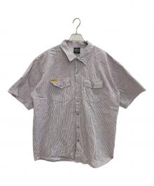 PRSN BLU（プリズンブルース）の古着「ワークシャツ」｜グレー×ホワイト