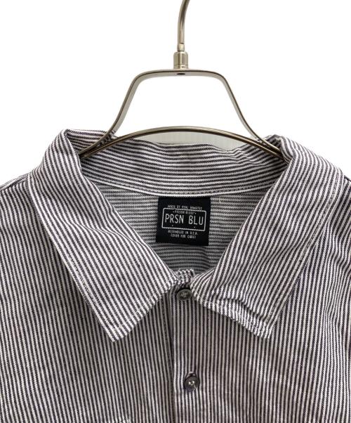 PRSN BLU（プリズンブルー）PRSN BLU (プリズンブルース) ワークシャツ グレー×ホワイト サイズ:SIZE 3の古着・服飾アイテム