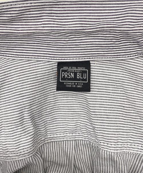PRSN BLU（プリズンブルー）PRSN BLU (プリズンブルース) ワークシャツ グレー×ホワイト サイズ:SIZE 3の古着・服飾アイテム