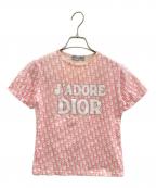 Christian Dior BOUTIQUEクリスチャン ディオールブティック）の古着「半袖カットソー」｜ピンク×ホワイト