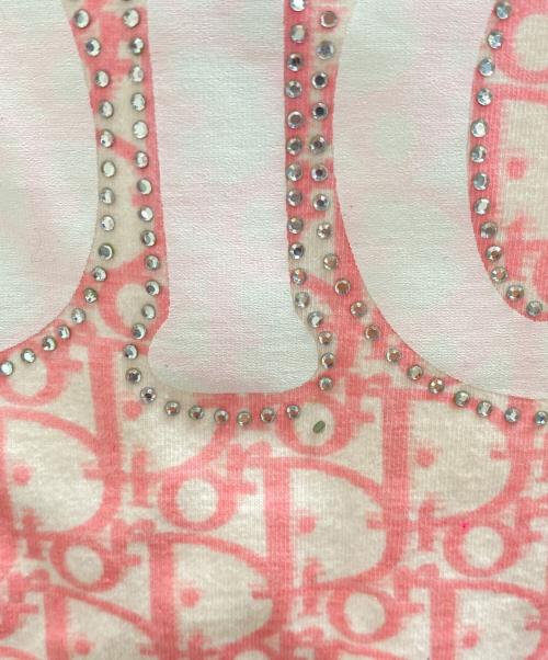 Christian Dior BOUTIQUE（クリスチャン ディオールブティック）Christian Dior BOUTIQUE (クリスチャン ディオールブティック) 半袖カットソー ピンク×ホワイト サイズ:不明の古着・服飾アイテム