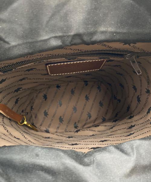 HUNTING WORLD（ハンティングワールド）HUNTING WORLD (ハンティングワールド) トートバッグ ブラック×ブラウンの古着・服飾アイテム