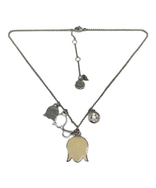 Christian Dior（クリスチャン ディオール）Christian Dior (クリスチャン ディオール) ネックレス シルバーカラー×ベージュの古着・服飾アイテム