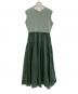 BALLSEY（ボールジィ）の古着「マテリアルコンビ ノースリーブワンピース」｜グリーン