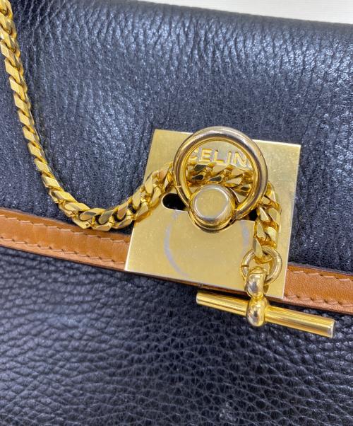 CELINE（セリーヌ）CELINE (セリーヌ) ハンドバッグ ブラック×ブラウンの古着・服飾アイテム