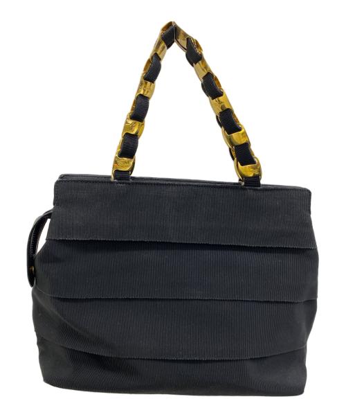 Salvatore Ferragamo（サルヴァトーレ フェラガモ）Salvatore Ferragamo (サルヴァトーレ フェラガモ) ハンドバッグ ブラック×ゴールドの古着・服飾アイテム