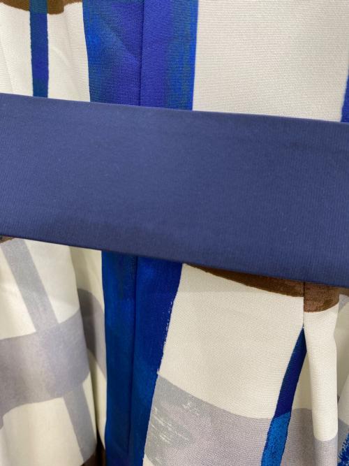 M'S GRACY（エムズグレイシー）M'S GRACY (エムズグレイシー) 半袖ワンピース ブルー×ホワイト サイズ:40の古着・服飾アイテム