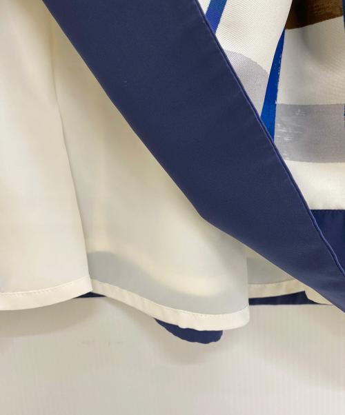 M'S GRACY（エムズグレイシー）M'S GRACY (エムズグレイシー) 半袖ワンピース ブルー×ホワイト サイズ:40の古着・服飾アイテム