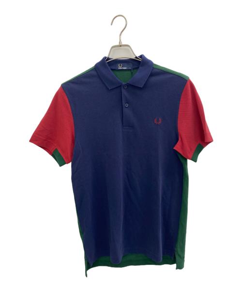 FRED PERRY（フレッドペリー）FRED PERRY (フレッドペリー) ポロシャツ ネイビー×グリーン サイズ:S 未使用品の古着・服飾アイテム