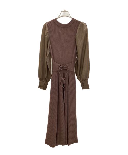 Noble（ノーブル）Noble (ノーブル) 長袖ワンピース ブラウン サイズ:FREEの古着・服飾アイテム