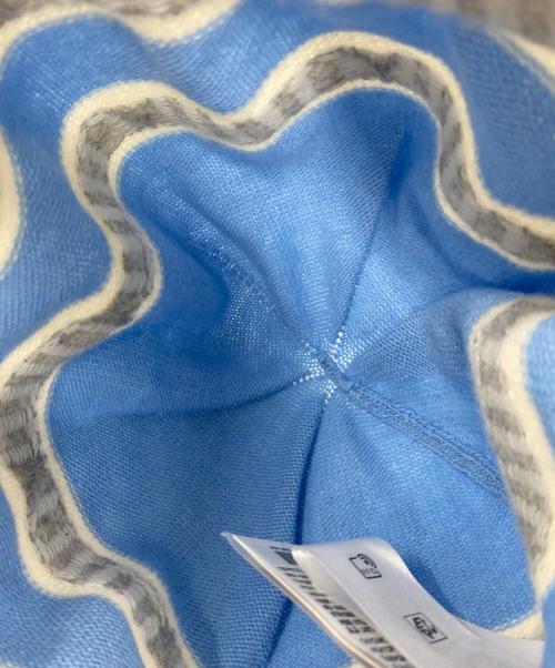 MIU MIU（ミュウミュウ）MIU MIU (ミュウミュウ) ニット帽 ブルー サイズ:Mの古着・服飾アイテム