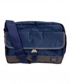 PORTER×SAC'S BARポーター×サックスバー）の古着「SHOULDER BAG（L）」｜ネイビー×ブラウン