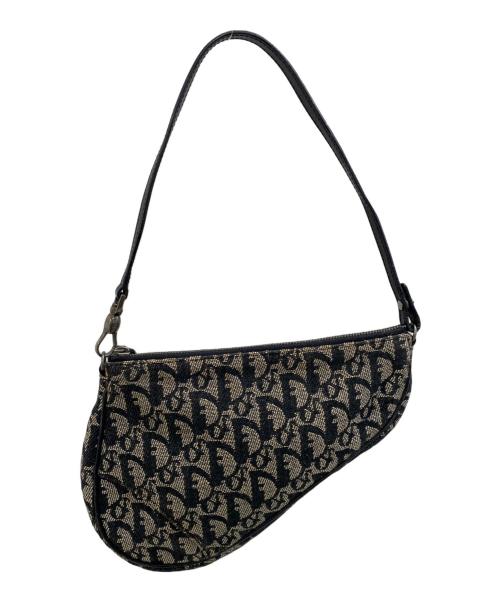 Christian Dior（クリスチャン ディオール）Christian Dior (クリスチャン ディオール) サドルポーチ ベージュ×ブルーの古着・服飾アイテム