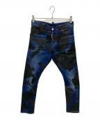 DSQUARED2ディースクエアード）の古着「デニムパンツ」｜インディゴ×ブラック