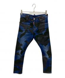 DSQUARED2（ディースクエアード）の古着「デニムパンツ」｜インディゴ×ブラック